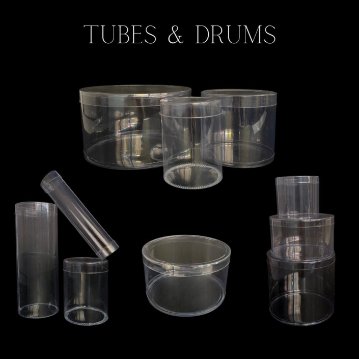 Clear Tubes & Drums - PLASTIBOX - Plastic Manufacturing Cape Town